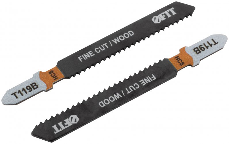 Полотна по дереву, HCS, фрезерованные, волнистые зубья, 91/67/2 мм (Т119В), 2 шт. FIT 40884