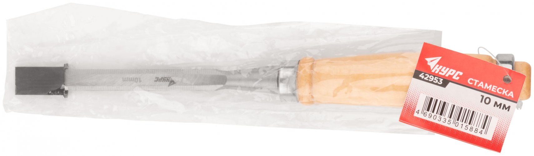 Стамеска с деревянной ручкой 10 мм КУРС 42953