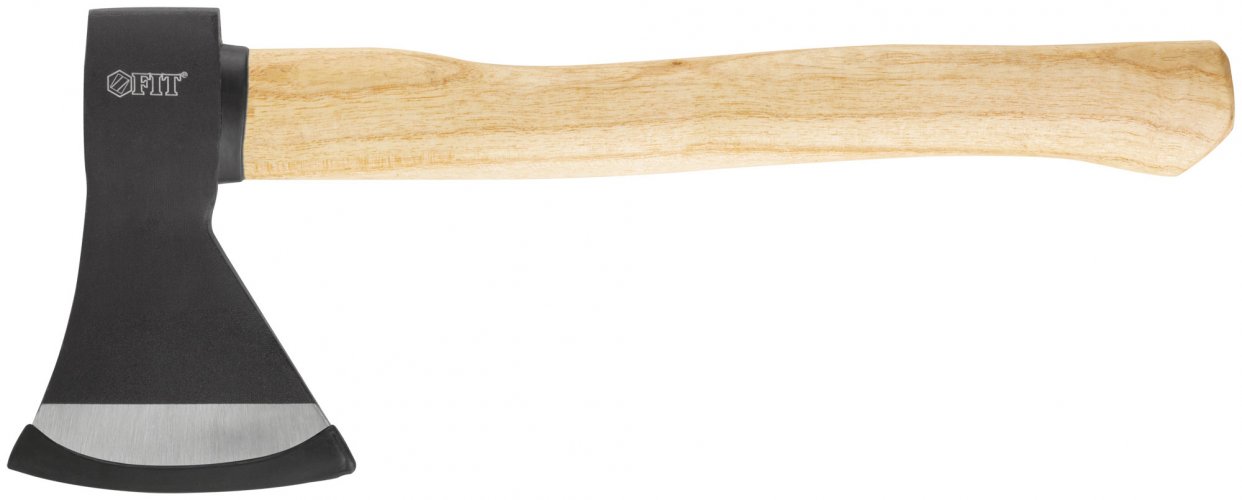 Топор кованая усиленная сталь, деревянная полированная ручка 800 гр. FIT 46138