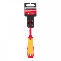 Отвертка Insulated, SL4 x 100 мм, CrMo, до 1000 В, двухкомпонентная рукоятка Matrix Professional 12916