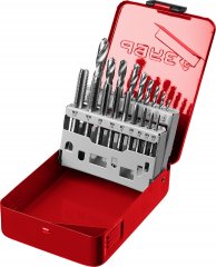 Резьбонарезной набор ЗУБР метчики 9ХС, сверла Р6М5, 18 предметов 28115-H18_z01