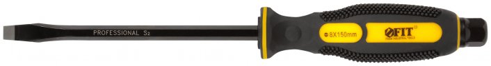 Отверткa ударная, сталь S2, шестигран.жало, боек под ключ, прорезиненная ручка, 8х150 мм SL FIT 55638