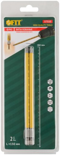 Биты кованые, сталь S2, односторонние 150 мм PH2, 2 шт., блистер FIT 57510