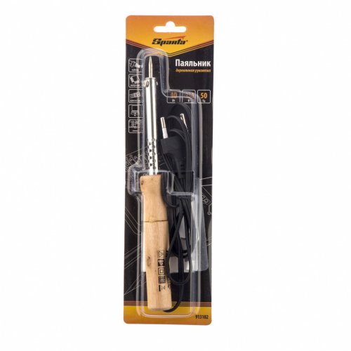 Паяльник с ручкой из дерева, 40 Вт, 220 В Sparta 913102