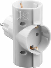 Электрический разветвитель STAYER MAXElectro, 3 гнезда, 16А/220В 55093-3