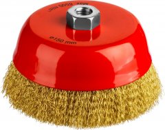 Щетка чашечная для УШМ (латунированная проволока 0,3 мм, 150 мм) MIRAX 35142-150