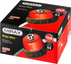 Щетка чашечная для УШМ (латунированная проволока 0,3 мм, 150 мм) MIRAX 35142-150