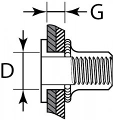 Резьбовые заклепки с насечками ЗУБР Профессионал стальные, стандартный бортик, М4, 1000 шт. т 31317-04