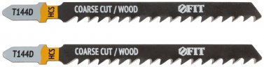 Полотна по дереву, HCS, разведенные, шлифованные зубья 100/74/4,2 мм (Т144D), 2 шт. FIT 40886