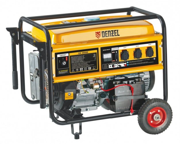Генератор бензиновый GE 7900E, 6.5 кВт, 220 В/50 Гц, 25 л, электростартер Denzel ( 94685 )