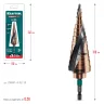 KRAFTOOL COBALT 4-32мм, 15 ступеней, азотирование, винтовая спираль, сверло ступенчатое(29691-4-32-15)