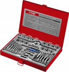 Набор метчиков и плашек ЗУБР МАСТЕР сталь 9ХС, 35 предметов 28117-H35_z01