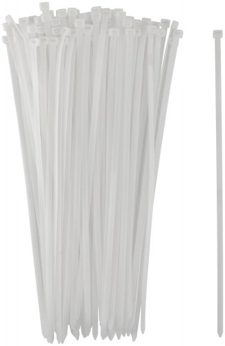 Хомуты нейлоновые для проводов, белые 100 шт., 7,6х400 мм FIT 60382