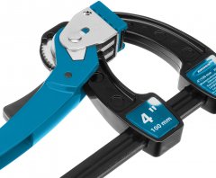 Струбцина реечная быстрозажимная 4, металлический корпус, рычажный храповой механизм, 100 мм Gross 20717