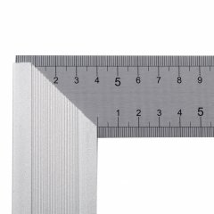 Угольник стальной 400 мм, нержавеющая сталь, градуировка, алюминиевое основание Denzel 32398