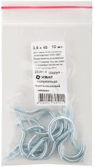 Шуруп-полукольцо оцинкованный 3,5 х 45, 10 шт XВАТ 25201-0