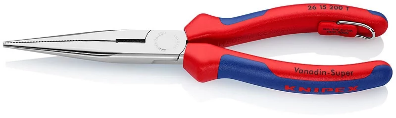 Плоские круглогубцы с режущими кромками хромированные 200 мм, KNIPEX, ( KN-2615200T )