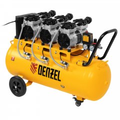 Компрессор безмасляный, малошумный  DLS 2250/100, 2250 Вт, 3x750, 100 л, 410 л/мин блок управления/ Denzel 58029