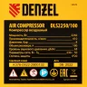 Компрессор безмасляный, малошумный DLS 2250/100, 2250 Вт, 3x750, 100 л, 410 л/мин блок управления/ Denzel 58029