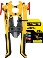 Болторез STAYER "EXPERT", складная конструкция, губки из Cr-Mo стали, двухкомп рукоятка, сталь HRC 42 до d= 6мм, 450мм 2331-045