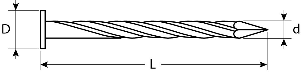 Гвозди винтовые 18 шт. (3.1х70 мм) по дереву/листовому металлу ЗУБР 4-305276-31-070