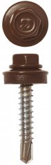 Саморезы для крепления кровельных материалов к деревянной обрешетке ЗУБР цвет RAL 8017 (шокол.-коричн.), оцинк., 4,8x29 мм, 2500 шт 4-300310-48-029-8017