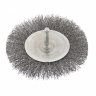 Щетка для дрели 100 мм, плоская со шпилькой, витая проволока Сибртех 744507