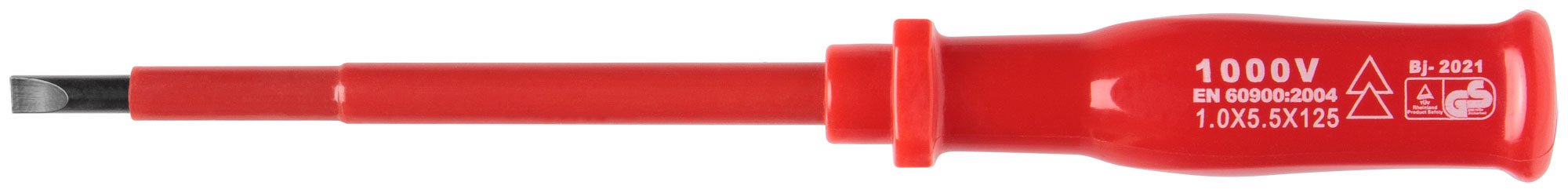 Отвертка изолированная 1000 В, CrV сталь, пластиковая ручка 5х125 мм SL FIT 55803