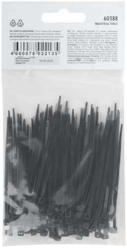 Хомуты нейлоновые, черные д/проводов 100 шт., 80х2,5 мм FIT 60388