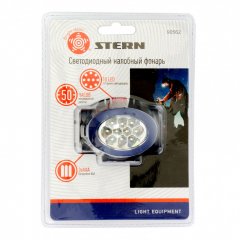 Фонарь наголовный, светодиодный, 3 режим, 10 Led, 3 х ААА Stern 90562