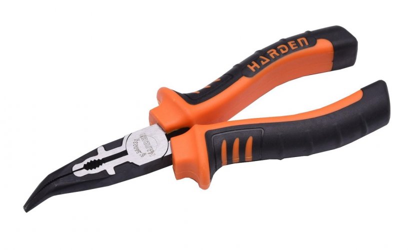 Длинногубцы профессиональные изогнутые серии Bulldog 160 мм, Harden ( 560231 )