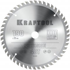 Диск пильный по дереву KRAFTOOL Precission 190x20 мм, 48Т 36952-190-20