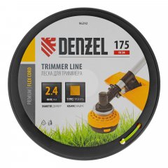 Леска для триммера квадрат, 2,4мм х 175м, на DIN катушке FLEX CORD Denzel 96292