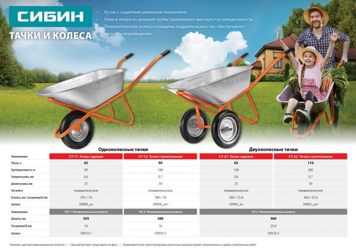 Колесо пневматическое 380 мм для тачек СИБИН СК-2 39910-2
