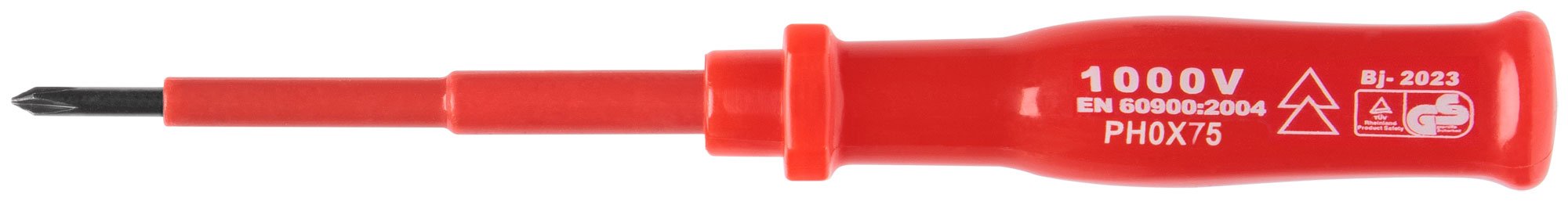 Отвертка изолированная 1000 В, CrV сталь, пластиковая ручка РН0 х 75 мм FIT 55806