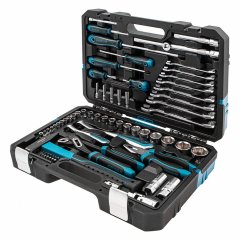 Набор инструментов 76 предметов, 120 зубьев, CrV1/4, 1/2" Gross 14156