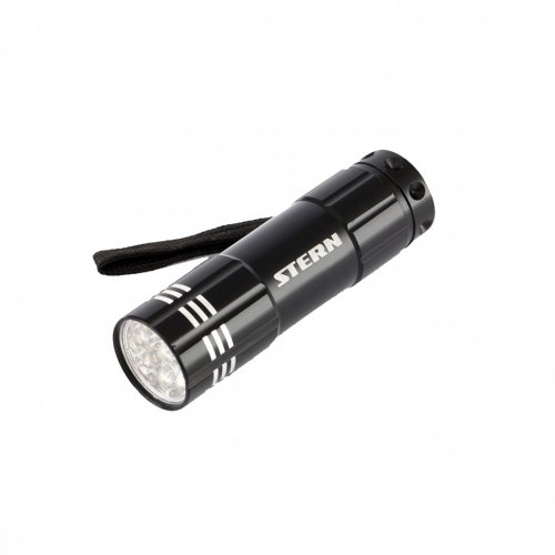 Фонарь бытовой алюминиевый с гравировкой, черный, 9 Led, 3 х ААА Stern 90506