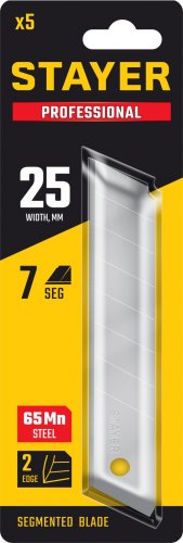 Сегментированные лезвия STAYER 25 мм, 5 шт. 09179-S5