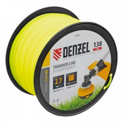 Леска для триммера квадрат, 2,7м х 138м, на DIN катушке FLEX CORD Denzel 96293