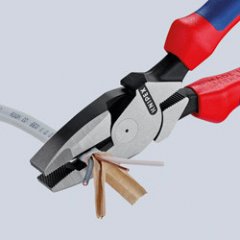 Плоскогубцы электромонтера фосфатированные, черного цвета 240 мм, KNIPEX, ( KN-0902240T )