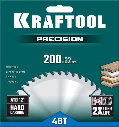 Диск пильный по дереву KRAFTOOL Precission 200x32 мм, 48Т 36952-200-32