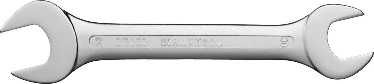 Гаечный рожковый ключ KRAFTOOL Expert Cr-V сталь хромированный 30x32 мм 27033-30-32