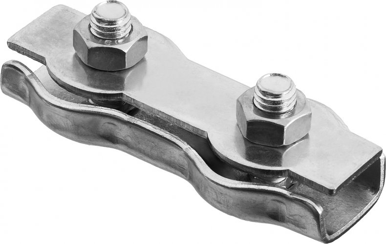 Зажим троса двойной 2 шт. (8 мм; ТФ6) ЗУБР 4-304446-08