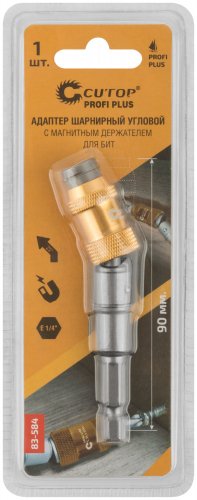 Адаптер шарнирный угловой с магнитным держателем для бит Plus, 90 мм, до 25 градусов CUTOP 83-584
