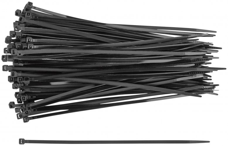Хомуты нейлоновые, черные д/проводов 100 шт., 200x3,6 мм FIT 60393