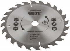 Диск пильный для циркулярных пил по дереву 190 х 20/16 х 24T FIT 37743
