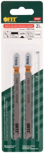 Полотна по дереву, HCS, шлифованные под свободным углом зубья, 100/74/2,5 мм (T101B), 2 шт. FIT 40895