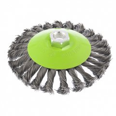 Щетка для УШМ, 125 мм, М14, "тарелка", крученая металлическая проволока Сибртех 746117