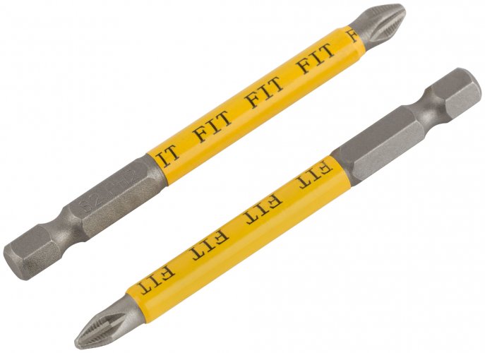 Биты кованые, сталь S2, односторонние 75 мм PH2, 10 шт., блистер FIT 57528