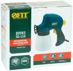 Распылитель электрический 110 Вт; 0,8 мм; 800 мл; 30 DIN/сек; 300 мл/мин; Б/В; коробка FIT 80985